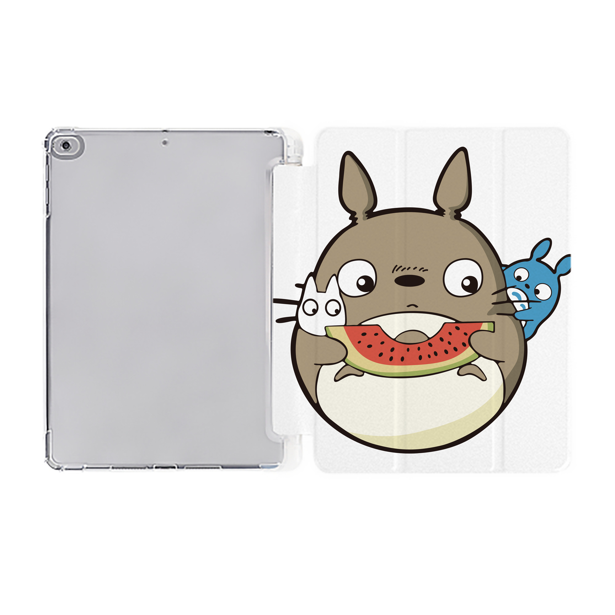 （画像用） となりのトトロ 草壁メイ 草壁サツキ My Neighbor Totoro Satsuki Kusakabe Mei Kusakabe IPad ケース ペン収納付き 三つ折りスタンド PUレザー×シリコン 対応機種9.5/10.5/10.9インチ
